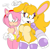 Size: 1402x1382 | Tagged: suggestive, artist:imthatartist, amy rose, bunnie rabbot, busty bunnie, dialogue, natural alt, natural amy rose, natural bunnie rabbot, nudity