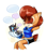 Size: 604x683 | Tagged: safe, artist:finimun, nicole the handheld, nicole the hololynx, sally acorn, chipmunk, dialogue, duo, female, hololynx