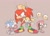 Size: 1000x713 | Tagged: safe, artist:anoiy_math, knuckles the echidna, mighty the armadillo, miles "tails" prower, ray the flying squirrel, sonic the hedgehog, child, crying, group, lollipop, male, sleeping