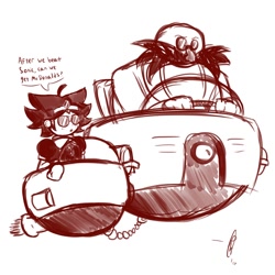 Size: 1750x1750 | Tagged: safe, artist:ricky will, robotnik, oc, oc:eggette, eggmobile