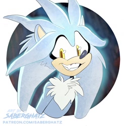 Size: 1255x1280 | Tagged: safe, artist:saberghatz, silver the hedgehog, solo