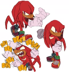 Size: 1500x1550 | Tagged: safe, artist:indigobeatss, knuckles the echidna, ora ora ora