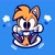 Size: 2000x2000 | Tagged: dead source, safe, artist:gooomys, miles "tails" prower, blue background, cute, flying, simple background, smile, spinning tails, tailabetes