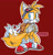 Size: 1280x1323 | Tagged: safe, artist:aresworld-suniverse, miles "tails" prower, sonic forces, abstract background, backpack, frown, gloves, goggles, grey gloves, looking at viewer, outline, redesign, ring, scratches, sneakers, socks, solo, torn shoes, torn socks, two tails