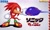 Size: 2500x1500 | Tagged: safe, artist:kayllacat, knuckles the echidna, sonic the hedgehog, echidna, hedgehog, sonic the hedgehog 2 (2022), duo, frown, gradient background, knuckles catches sonic, male, meme, redraw, sega logo, spindash, text