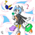 Size: 400x400 | Tagged: safe, artist:terrichance, oc, oc:tye arachnis, chao, candy, lollipop, oekaki, shopping bag