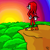 Size: 300x300 | Tagged: safe, artist:terrichance, knuckles the echidna, angel island, cliff, hand on hip, looking ahead, looking offscreen, oekaki, outdoors, scenery, solo, standing, sun, sunset