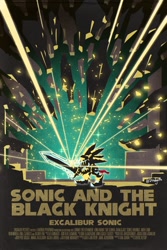 Size: 864x1296 | Tagged: safe, artist:dredgeth, sonic the hedgehog, sonic and the black knight, excalibur, excalibur sonic, movie poster