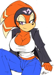 Size: 910x1280 | Tagged: safe, artist:emperor zheng, shade the echidna, busty shade