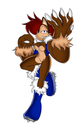 Size: 867x1300 | Tagged: safe, artist:kojiro-brushard, sally acorn, solo, stupid sexy sally acorn, vest, were form