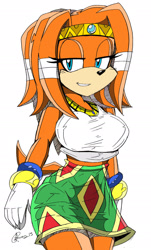 Size: 1248x2068 | Tagged: safe, artist:emperor zheng, tikal, busty tikal