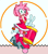 Size: 892x1024 | Tagged: safe, artist:cashumeru, amy rose, hedgehog, amy's halterneck dress, dress, hammer, looking back, piko piko hammer, pixel art