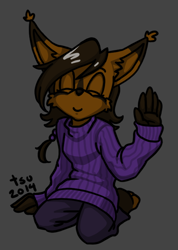 Size: 504x708 | Tagged: safe, artist:tsu, nicole the hololynx, sweater