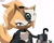 Size: 2048x1638 | Tagged: safe, artist:4622j, whisper the wolf, wolf, diamond cutters mask, eye clipping through hair, female, holding something, looking at viewer, one fang, solo, wispon