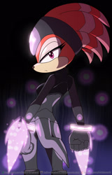 Size: 1021x1600 | Tagged: safe, artist:kojiro-brushard, shade the echidna, daggers