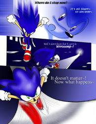 Size: 550x709 | Tagged: safe, artist:may shing, sonic the hedgehog, comic, path, running, song lyrics