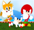 Size: 1220x1080 | Tagged: safe, artist:derocrossdx, knuckles the echidna, miles "tails" prower, sonic the hedgehog, echidna, fox, hedgehog, classic knuckles, classic sonic, classic tails, daytime, ocean, team sonic, thumbs up