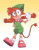 Size: 1024x1326 | Tagged: safe, artist:salsacoyote, belle the tinkerer, featured image, gradient background, looking at viewer, outline, solo, tongue out, treads, white outline