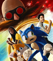 Size: 1280x1480 | Tagged: safe, artist:blackcat042, maddie wachowski, miles "tails" prower, pachacamac, robotnik, sonic the hedgehog, tom wachowski, sonic the hedgehog 2 (2022), featured image, ring