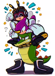 Size: 1484x2048 | Tagged: safe, artist:53_ersw, charmy bee, espio the chameleon, vector the crocodile, team chaotix