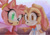Size: 706x493 | Tagged: safe, artist:0artbyme0, amy rose, cream the rabbit, hedgehog, rabbit, duo, female, grin, looking at viewer, mouth open, open smile, smile, smiling at viewer, watermark, wink, winking at viewer