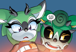 Size: 1986x1347 | Tagged: safe, cassia the pronghorn, clove the pronghorn, sonic the hedgehog 263 (archie), black sclera, edit, reaction image