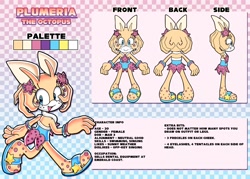 Size: 2048x1463 | Tagged: safe, artist:zippyimp, oc, oc:plumeria the octopus, reference sheet, solo