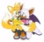 Size: 1285x1225 | Tagged: source needed, safe, artist:chilitiger, miles "tails" prower, rouge the bat, cellphone, duo, tailouge