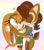 Size: 1822x2048 | Tagged: safe, artist:s3tok41b4, sally acorn, tikal, crack shipping, duo, kiss, kiss on cheek, lesbian, shipping, tikally