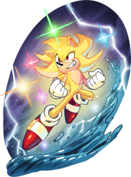 Size: 900x1210 | Tagged: safe, artist:drawloverlala, sonic the hedgehog, super sonic, hedgehog, male, solo, super form