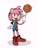 Size: 2150x2800 | Tagged: safe, artist:honeydew4u_, amy rose, basketball, cosplay, lola bunny, looney tunes, solo, space jam