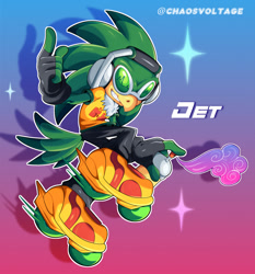 Size: 1911x2048 | Tagged: safe, artist:chaosvoltage, jet the hawk, jet set radio, solo