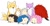 Size: 500x258 | Tagged: artist needed, safe, amy rose, blaze the cat, cream the rabbit, knuckles the echidna, miles "tails" prower, shadow the hedgehog, silver the hedgehog, sonic the hedgehog, group, literal animal, simple background, unreadable signature, white background