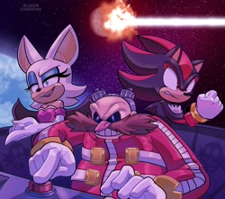 Size: 3435x3039 | Tagged: safe, artist:lemon eyebrows, robotnik, rouge the bat, shadow the hedgehog, sonic adventure 2