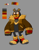 Size: 540x691 | Tagged: safe, artist:springbot, bearenger the grizzly, color palette, evil, fangs, grey background, jacket, looking offscreen, male, redesign, simple background, solo, tails skypatrol