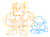 Size: 1720x1260 | Tagged: safe, artist:mikapuna, miles "tails" prower, sonic the hedgehog, super tails, 2017, implied gay, injured, line art, protecting, shipping, simple background, sketch, sonic x tails, super form, white background