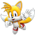 Size: 640x640 | Tagged: safe, artist:jaysonjeanchannel, miles "tails" prower, fox, sonic origins, 3d, child, classic sonic (universe), classic tails, clenched fist, flying, gloves, looking at viewer, male, mid-air, mouth open, shoes, simple background, smile, socks, solo, transparent background, waving