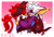 Size: 2085x1406 | Tagged: safe, artist:socchinn, pocky, rouge the bat, shadow the hedgehog, duo, heart, indirect kiss, shadouge, sharing food, shipping, straight