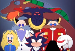 Size: 2800x1900 | Tagged: safe, artist:galaxy_cowboy, biolizard, black doom, gerald robotnik, maria robotnik, robotnik, sage, sonic frontiers, group