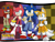 Size: 900x685 | Tagged: safe, artist:kumo-inosuka, amy rose, knuckles the echidna, miles "tails" prower, sonic the hedgehog, echidna, fox, hedgehog, belt, boots, checkered background, clenched fist, crop jacket, frown, gender swap, hand on hip, hat, knuckles' hat, pants, scarf, shorts, smile, sonic advance, sunglasses, tomboy