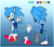 Size: 2000x1700 | Tagged: safe, artist:karneolienne, artist:vedember, sonic the hedgehog, hedgehog, base used, color palette, gender swap, gloves, gradient background, hair over one eye, leaning in, looking at viewer, obtrusive watermark, shoes, smile, socks, solo, v sign, watermark, wink