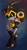 Size: 1280x2372 | Tagged: safe, artist:aylaphantom, shard the metal, bandana, black sclera, clenched fist, clenched teeth, featured image, green eyes, looking at viewer, male, rayman, rayman 2: the great escape, robot, running, signature, solo, standing on one leg, style emulation