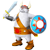 Size: 3000x3000 | Tagged: safe, artist:nibroc-rock, norman, bear, polar bear, sonic rush adventure, 3d, helmet, male, shield, simple background, solo, sword, transparent background