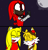 Size: 1188x1228 | Tagged: safe, artist:thecarebeargirl, knuckles the echidna, miles "tails" prower, zooey the fox, echidna, fox, comic, female, male, ms paint, shipping, sonic boom (tv), straight, tailsey, trio