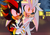 Size: 1255x872 | Tagged: safe, artist:bdugo7, amy rose, blaze the cat, knuckles the echidna, shadow the hedgehog, silver the hedgehog, sonic the hedgehog, cat, echidna, hedgehog, 2016, amy x blaze, duo focus, female, gay, group, knuxonic, lesbian, male, shadow x silver, shipping