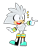Size: 600x765 | Tagged: safe, artist:finikart, silver the hedgehog, hedgehog, sonic mania adventures, boots, classic silver, classic sonic (universe), classic style, looking offscreen, male, mouth open, neck fluff, pointing, simple background, solo, standing, style emulation, transparent background