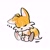 Size: 2048x2048 | Tagged: safe, artist:advosart, miles "tails" prower, fox, clenched fists, cute, eyes closed, no mouth, signature, simple background, sitting, sleeping, solo, white background, zzz