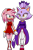 Size: 600x913 | Tagged: safe, artist:kaomaou, artist:x-soniatyler-x, amy rose, blaze the cat, cat, hedgehog, amy x blaze, amy's halterneck dress, blaze's tailcoat, duo, female, females only, hair over one eye, holding hands, lesbian, looking at each other, shipping, simple background, smile, transparent background, walking