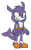 Size: 575x935 | Tagged: safe, artist:shadmanicknuxedits, oc, oc:dalbar razorov, belt, clenched teeth, fankid, looking offscreen, magical gay spawn, orange eyes, outline, parent:fang, parent:razor, parents:razang, purple fur, sandals, shark, simple background, smile, solo, standing, transparent background