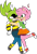 Size: 1211x1798 | Tagged: safe, artist:matttheenby, amy rose, surge the tenrec, hedgehog, tenrec, bisexual pride, blushing, clenched teeth, crack shipping, duo, hand on shoulder, hearts, hugging, lesbian, looking at each other, mouth open, one eye closed, shipping, signature, simple background, surgamy, transparent background, wagging tail